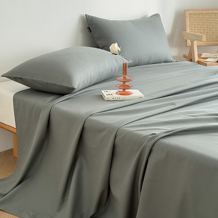 91家纺网 家纺一手货源 找家纺 Mr.pig猪先生水洗棉 2025新款全棉人字纹单床单 苔绿