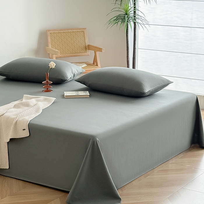 91家纺网 家纺一手货源 找家纺 Mr.pig猪先生水洗棉 2025新款全棉人字纹单床单 苔绿