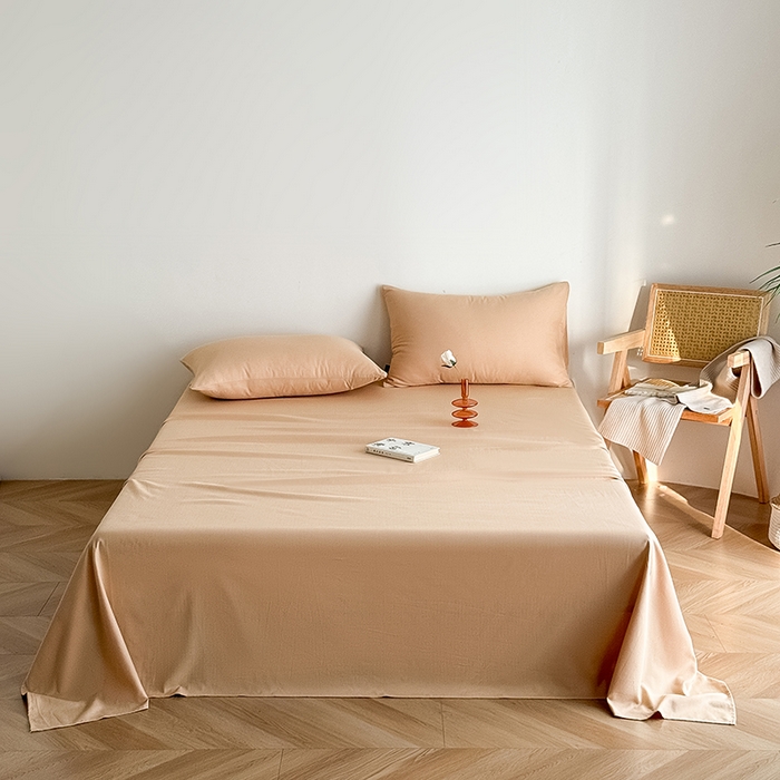 Mr.pig猪先生水洗棉 2025新款全棉人字纹单床单 浅咖