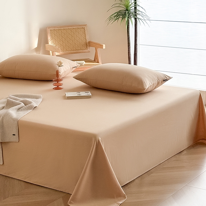 91家纺网 家纺一手货源 找家纺 Mr.pig猪先生水洗棉 2025新款全棉人字纹单床单 浅咖