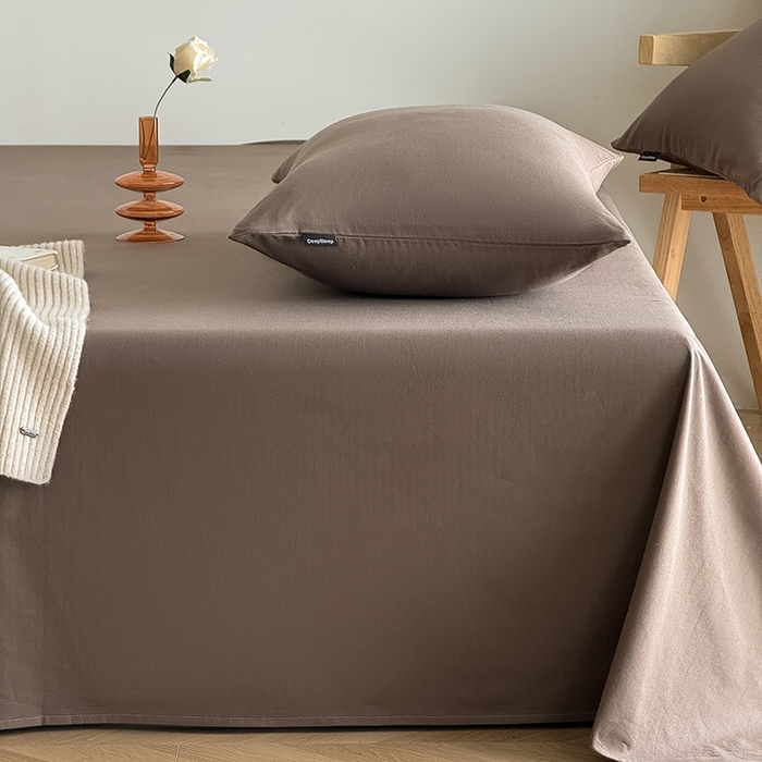 91家纺网 家纺一手货源 找家纺 Mr.pig猪先生水洗棉 2025新款全棉人字纹单床单 深棕