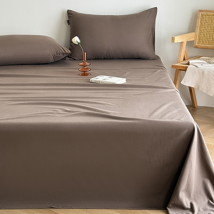 91家纺网 家纺一手货源 找家纺 Mr.pig猪先生水洗棉 2025新款全棉人字纹单床单 深棕