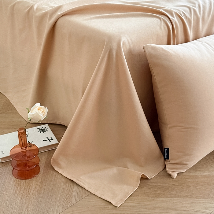 91家纺网 家纺一手货源 找家纺 Mr.pig猪先生水洗棉 2025新款全棉人字纹单床单 浅咖