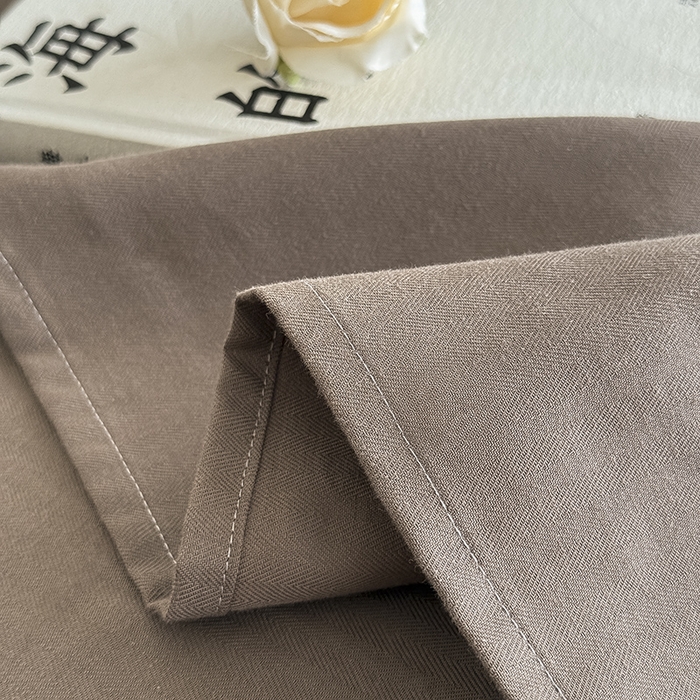 91家纺网 家纺一手货源 找家纺 Mr.pig猪先生水洗棉 2025新款全棉人字纹单床单 深棕