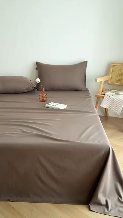 91家纺网 家纺一手货源 找家纺 Mr.pig猪先生水洗棉 2025新款全棉人字纹单床单 深棕