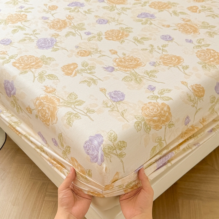 91家纺网 家纺一手货源 找家纺 名优家纺 2025新款全棉纯棉12868韩版小清新系列床笠单件--单床笠 诗情画意