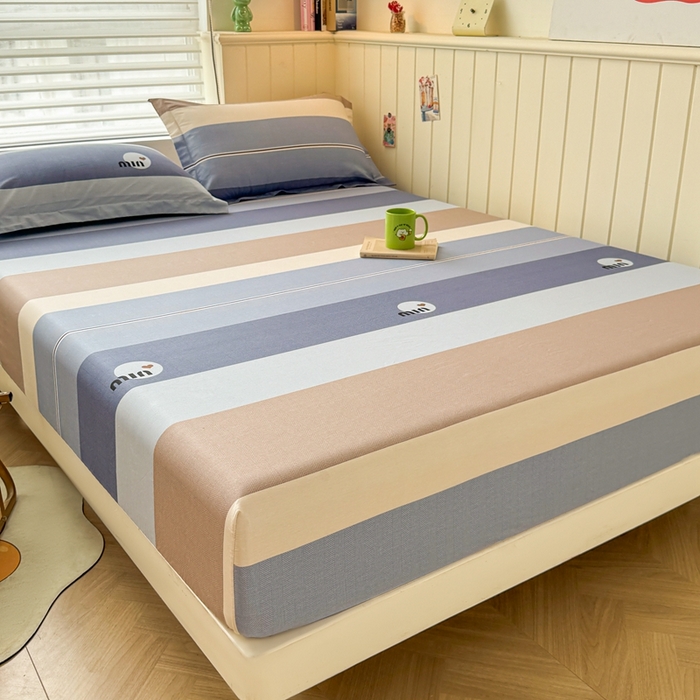 91家纺网 家纺一手货源 找家纺 名优家纺 2025新款全棉纯棉12868韩版小清新系列床笠单件--单床笠 时尚慕斯