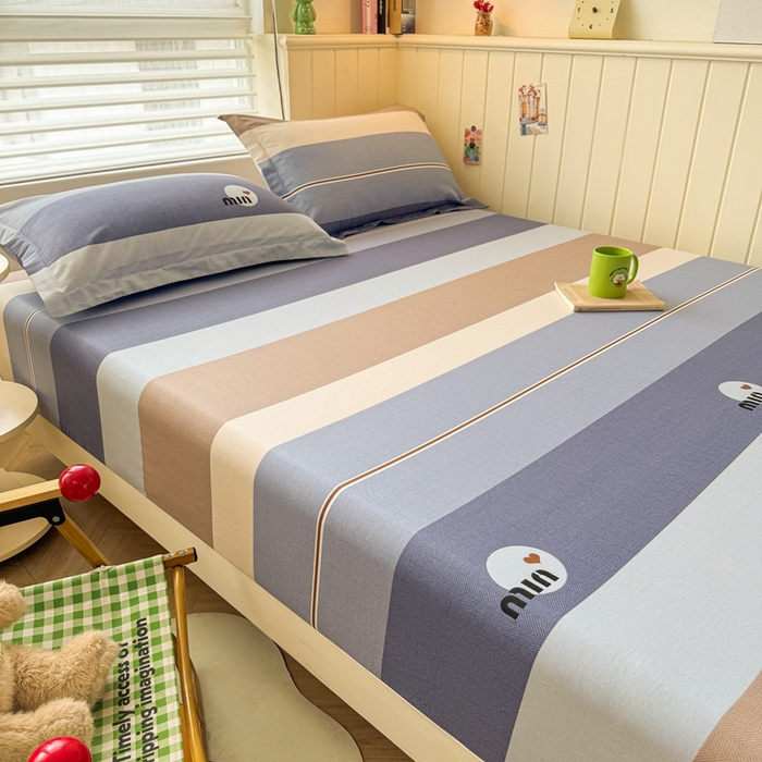 91家纺网 家纺一手货源 找家纺 名优家纺 2025新款全棉纯棉12868韩版小清新系列床笠单件--单床笠 时尚慕斯