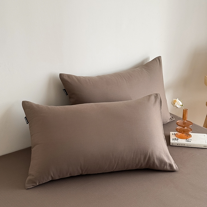 91家纺网 家纺一手货源 找家纺 Mr.pig猪先生水洗棉 2025新款全棉人字纹单床笠 深咖