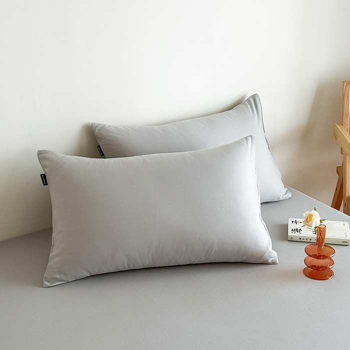 91家纺网 家纺一手货源 找家纺 Mr.pig猪先生水洗棉 2025新款全棉人字纹单床笠 薄雾灰