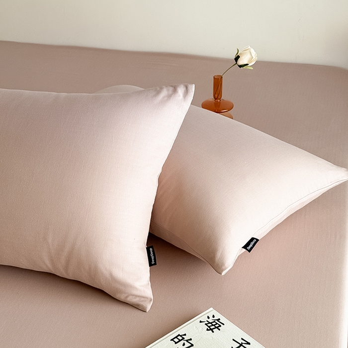 91家纺网 家纺一手货源 找家纺 Mr.pig猪先生水洗棉 2025新款全棉人字纹单床笠 薄纱紫