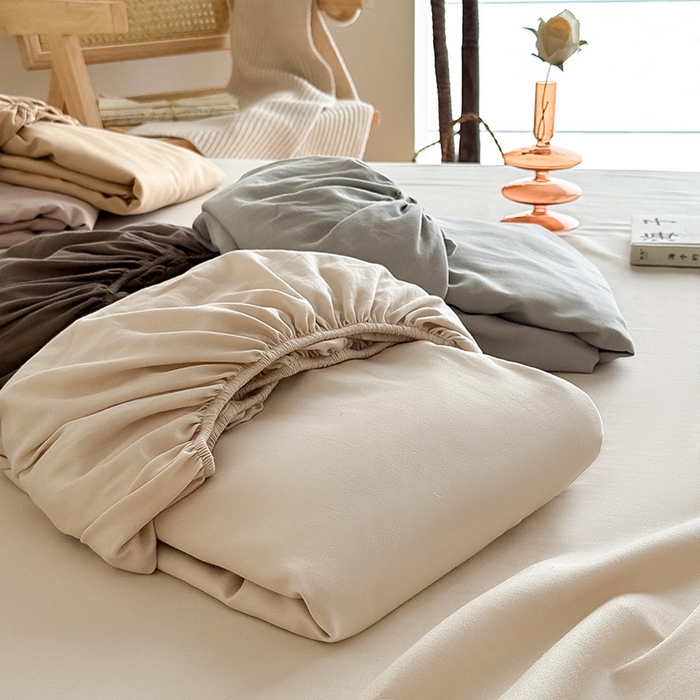 91家纺网 家纺一手货源 找家纺 Mr.pig猪先生水洗棉 2025新款全棉人字纹单床笠 组合