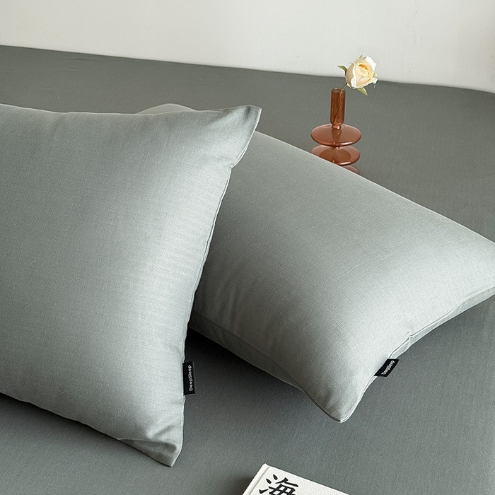 91家纺网 家纺一手货源 找家纺 Mr.pig猪先生水洗棉 2025新款全棉人字纹单床笠 苔绿