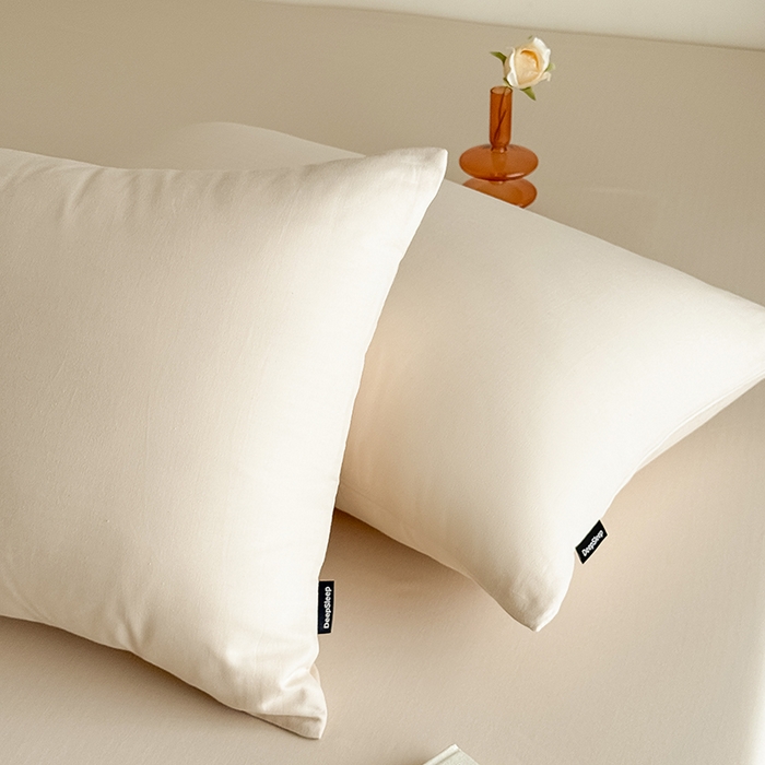 91家纺网 家纺一手货源 找家纺 Mr.pig猪先生水洗棉 2025新款全棉人字纹单床笠 米色