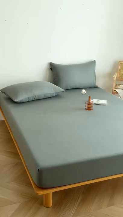 91家纺网 家纺一手货源 找家纺 Mr.pig猪先生水洗棉 2025新款全棉人字纹单床笠 苔绿