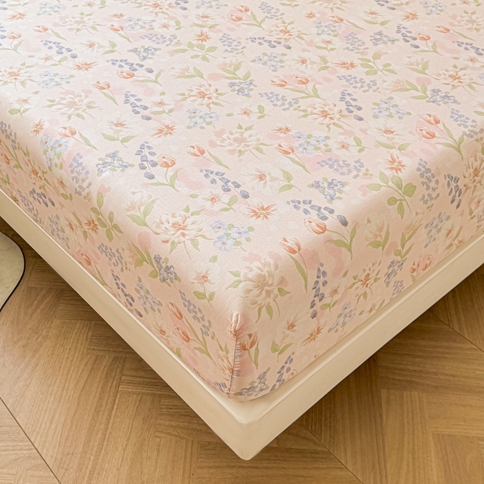 91家纺网 家纺一手货源 找家纺 名优家纺 2025新款全棉纯棉12868韩版小清新系列床笠单件--单床笠 微风徐徐