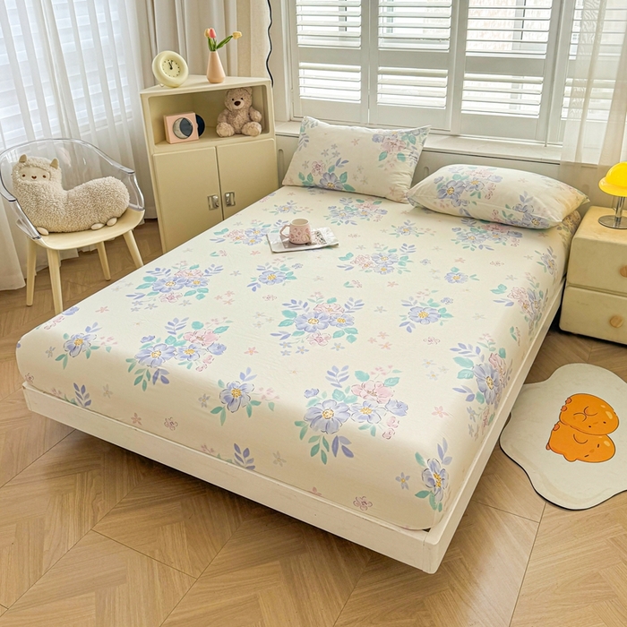 91家纺网 家纺一手货源 找家纺 名优家纺 2025新款全棉纯棉12868韩版小清新系列床笠单件--单床笠 惜颜