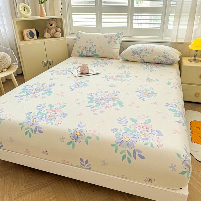 91家纺网 家纺一手货源 找家纺 名优家纺 2025新款全棉纯棉12868韩版小清新系列床笠单件--单床笠 惜颜