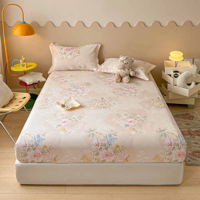 名优家纺 2025新款全棉纯棉12868韩版小清新系列床笠单件--单床笠 熙悦 黄