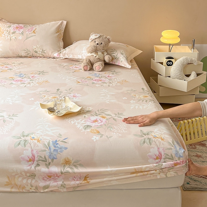 91家纺网 家纺一手货源 找家纺 名优家纺 2025新款全棉纯棉12868韩版小清新系列床笠单件--单床笠 熙悦 黄