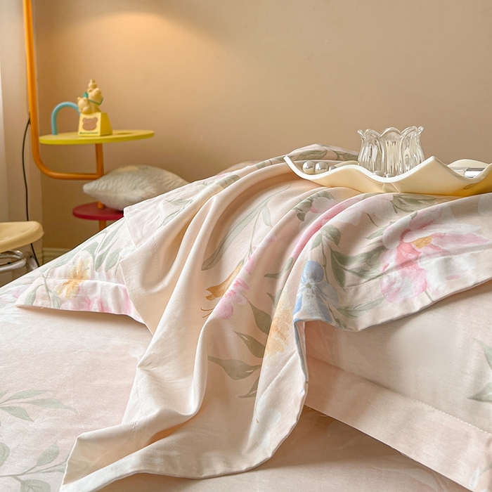 91家纺网 家纺一手货源 找家纺 名优家纺 2025新款全棉纯棉12868韩版小清新系列床笠单件--单床笠 熙悦 黄