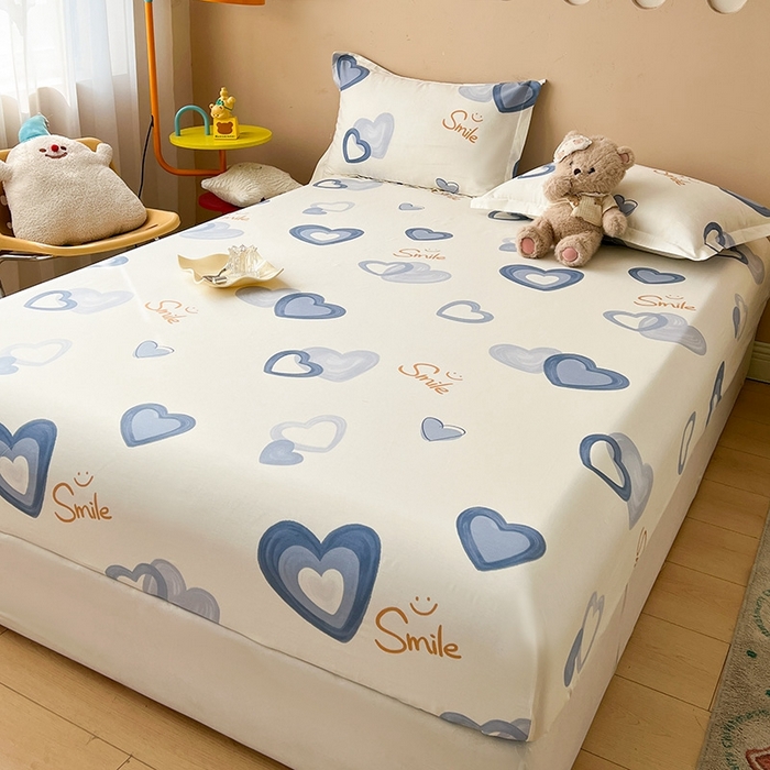 91家纺网 家纺一手货源 找家纺 名优家纺 2025新款全棉纯棉12868韩版小清新系列床笠单件--单床笠 小欣喜