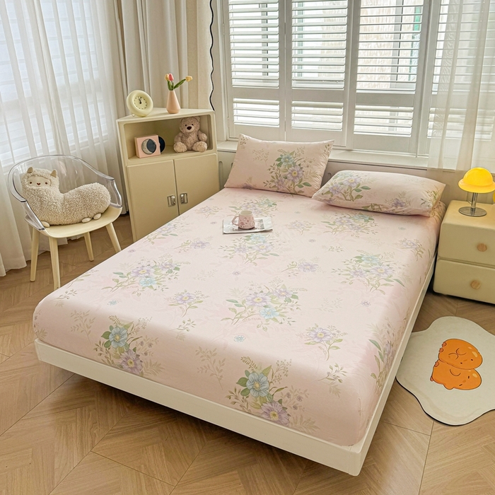 91家纺网 家纺一手货源 找家纺 名优家纺 2025新款全棉纯棉12868韩版小清新系列床笠单件--单床笠 寻觅芳香