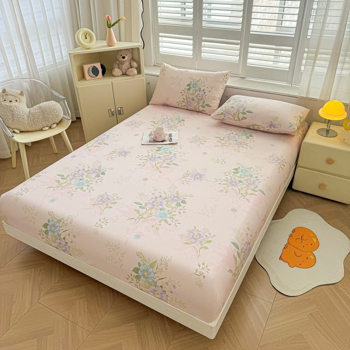 91家纺网 家纺一手货源 找家纺 名优家纺 2025新款全棉纯棉12868韩版小清新系列床笠单件--单床笠 寻觅芳香