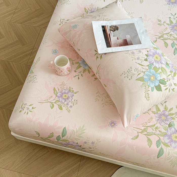 91家纺网 家纺一手货源 找家纺 名优家纺 2025新款全棉纯棉12868韩版小清新系列床笠单件--单床笠 寻觅芳香