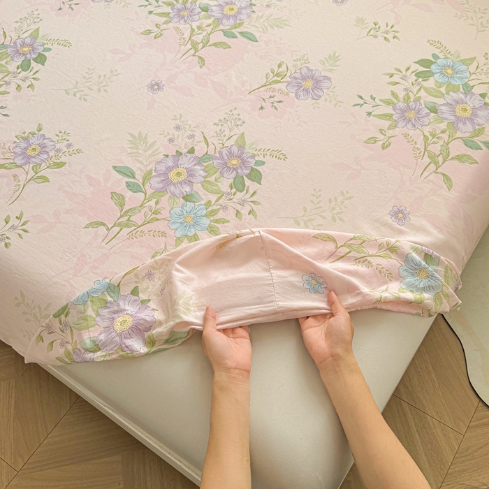 91家纺网 家纺一手货源 找家纺 名优家纺 2025新款全棉纯棉12868韩版小清新系列床笠单件--单床笠 寻觅芳香