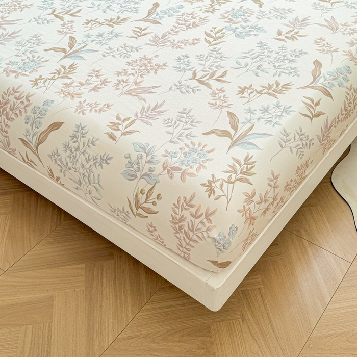 91家纺网 家纺一手货源 找家纺 名优家纺 2025新款全棉纯棉12868韩版小清新系列床笠单件--单床笠 寻叶