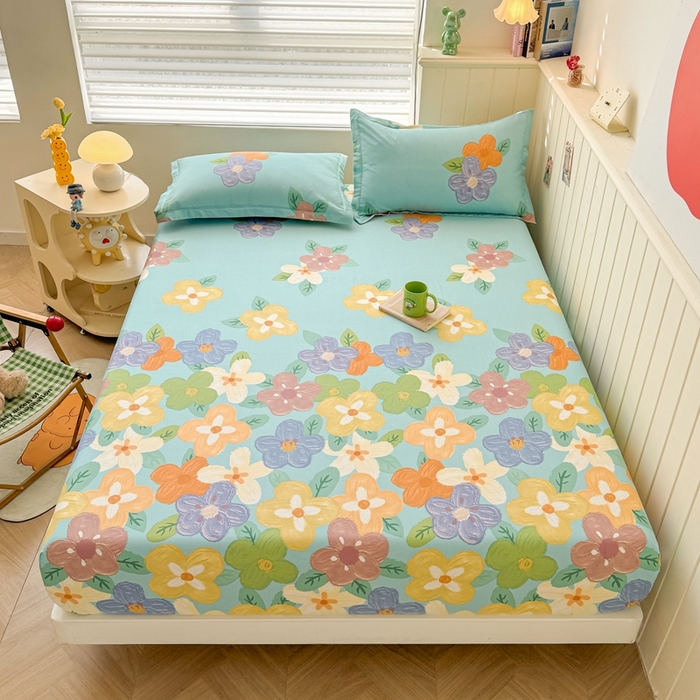 名优家纺 2025新款全棉纯棉12868韩版小清新系列床笠单件--单床笠 氧气格调