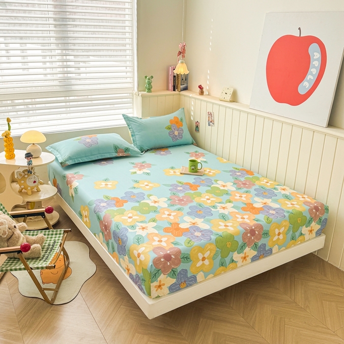 91家纺网 家纺一手货源 找家纺 名优家纺 2025新款全棉纯棉12868韩版小清新系列床笠单件--单床笠 氧气格调