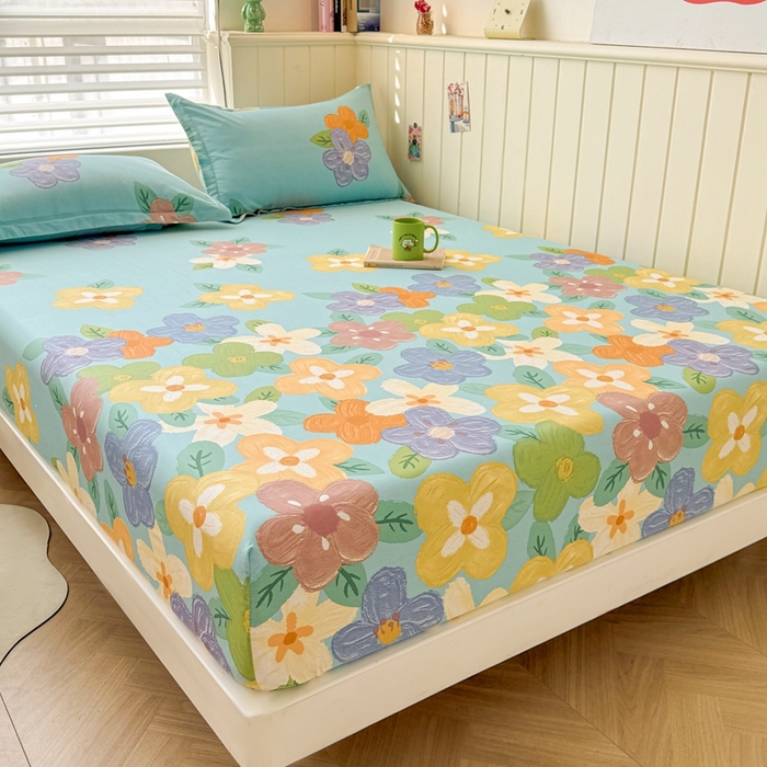 91家纺网 家纺一手货源 找家纺 名优家纺 2025新款全棉纯棉12868韩版小清新系列床笠单件--单床笠 氧气格调