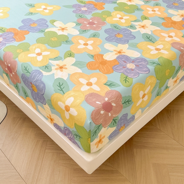 91家纺网 家纺一手货源 找家纺 名优家纺 2025新款全棉纯棉12868韩版小清新系列床笠单件--单床笠 氧气格调