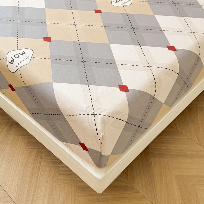 91家纺网 家纺一手货源 找家纺 名优家纺 2025新款全棉纯棉12868韩版小清新系列床笠单件--单床笠 意林-灰色