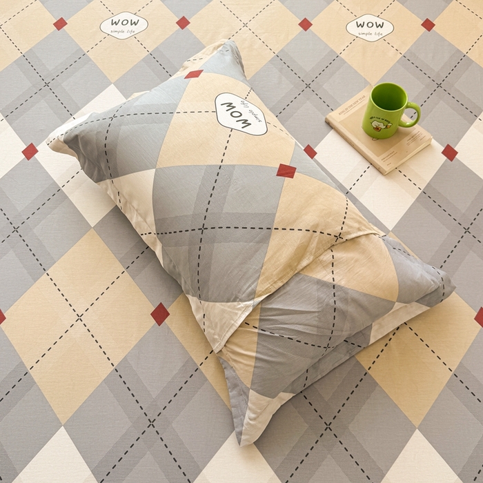 91家纺网 家纺一手货源 找家纺 名优家纺 2025新款全棉纯棉12868韩版小清新系列床笠单件--单床笠 意林-灰色