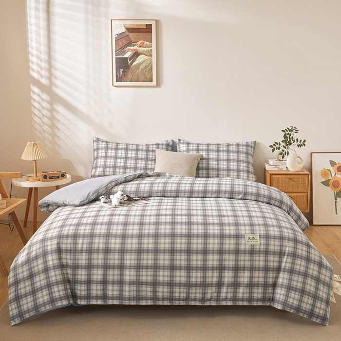 91家纺网 家纺一手货源 找家纺 思雅庭 2025新款新疆长绒棉生态棉花被子被芯 幻影格 咖