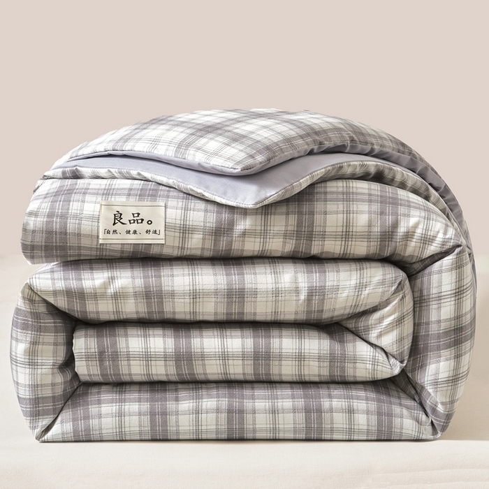 91家纺网 家纺一手货源 找家纺 思雅庭 2025新款新疆长绒棉生态棉花被子被芯 幻影格 咖