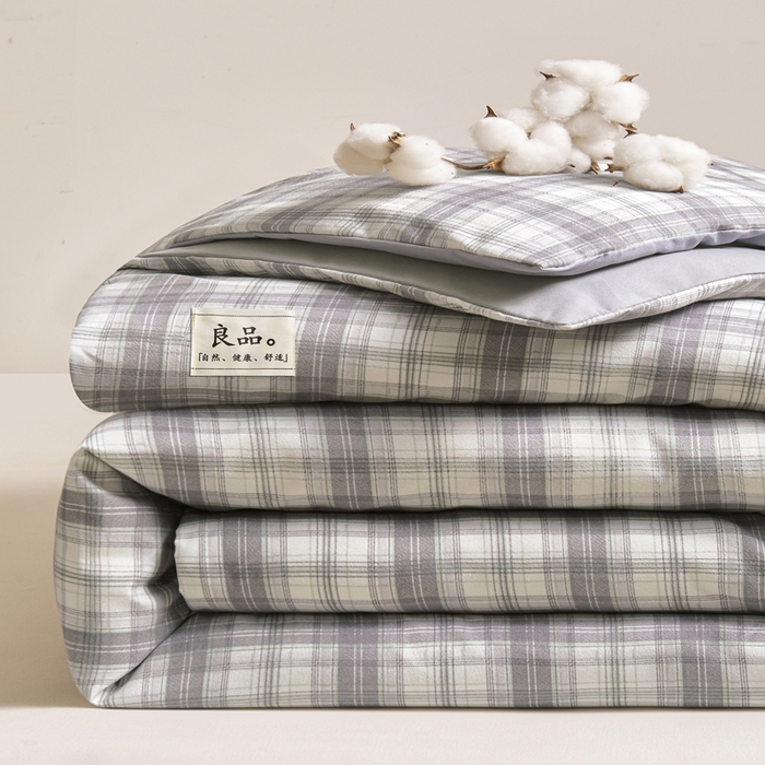 91家纺网 家纺一手货源 找家纺 思雅庭 2025新款新疆长绒棉生态棉花被子被芯 幻影格 咖