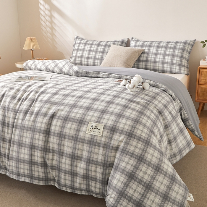 91家纺网 家纺一手货源 找家纺 思雅庭 2025新款新疆长绒棉生态棉花被子被芯 幻影格 咖