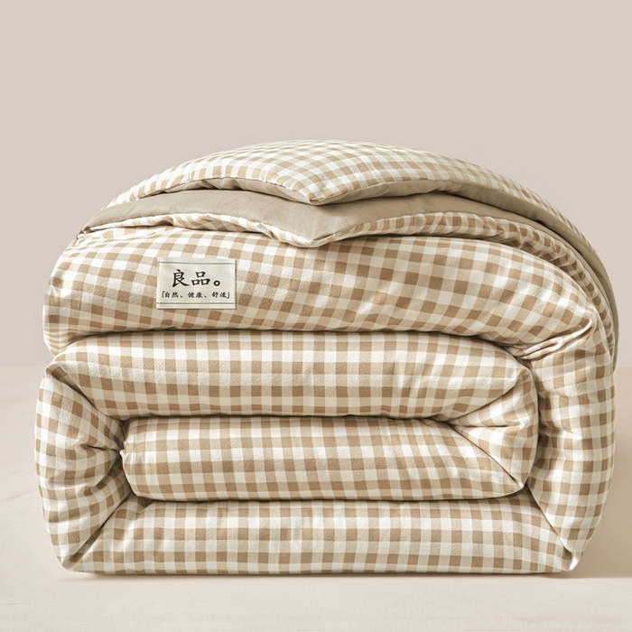 91家纺网 家纺一手货源 找家纺 思雅庭 2025新款新疆长绒棉生态棉花被子被芯 咖小格