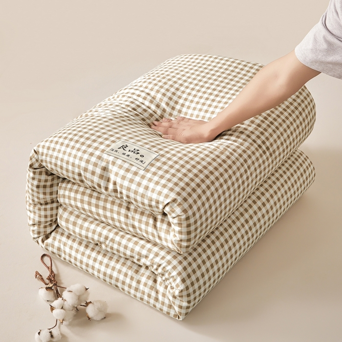 91家纺网 家纺一手货源 找家纺 思雅庭 2025新款新疆长绒棉生态棉花被子被芯 咖小格