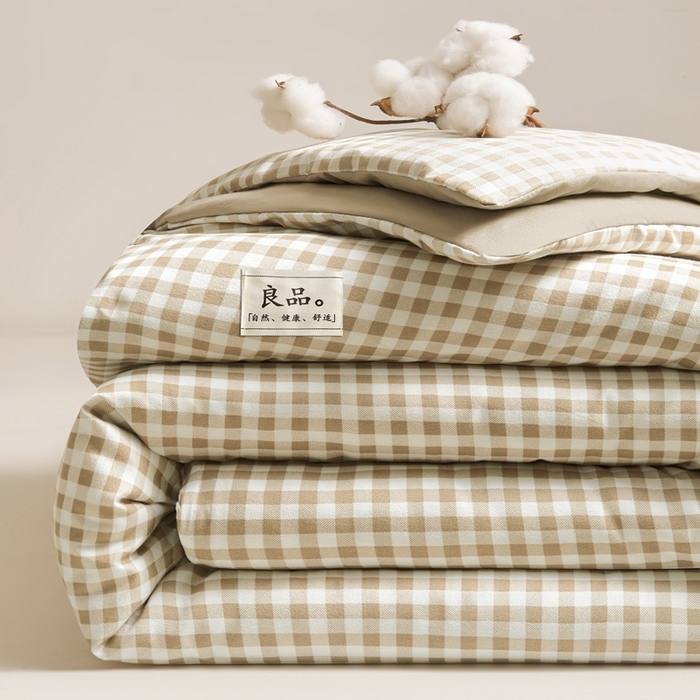 91家纺网 家纺一手货源 找家纺 思雅庭 2025新款新疆长绒棉生态棉花被子被芯 咖小格