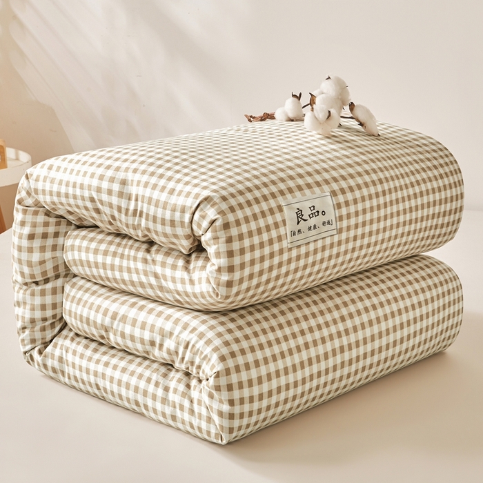 91家纺网 家纺一手货源 找家纺 思雅庭 2025新款新疆长绒棉生态棉花被子被芯 咖小格