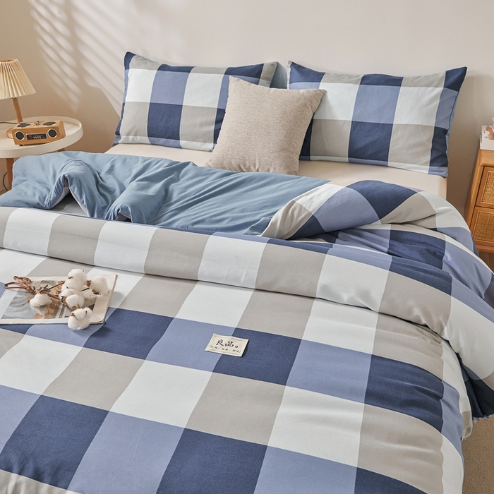 91家纺网 家纺一手货源 找家纺 思雅庭 2025新款新疆长绒棉生态棉花被子被芯 蓝大格