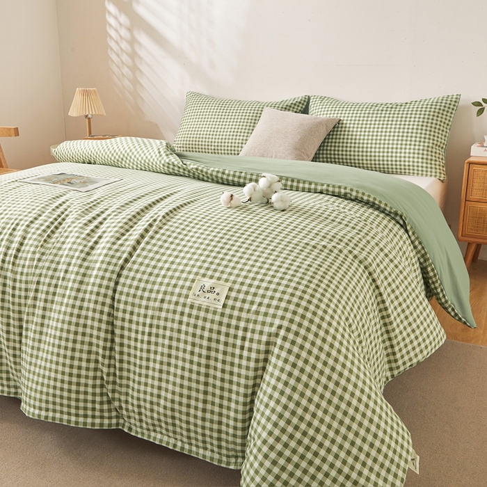 91家纺网 家纺一手货源 找家纺 思雅庭 2025新款新疆长绒棉生态棉花被子被芯 绿小格