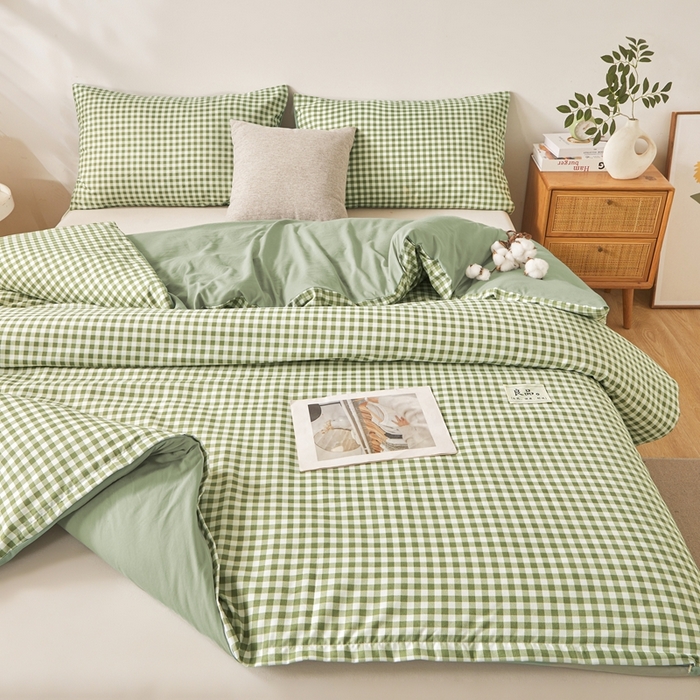 91家纺网 家纺一手货源 找家纺 思雅庭 2025新款新疆长绒棉生态棉花被子被芯 绿小格