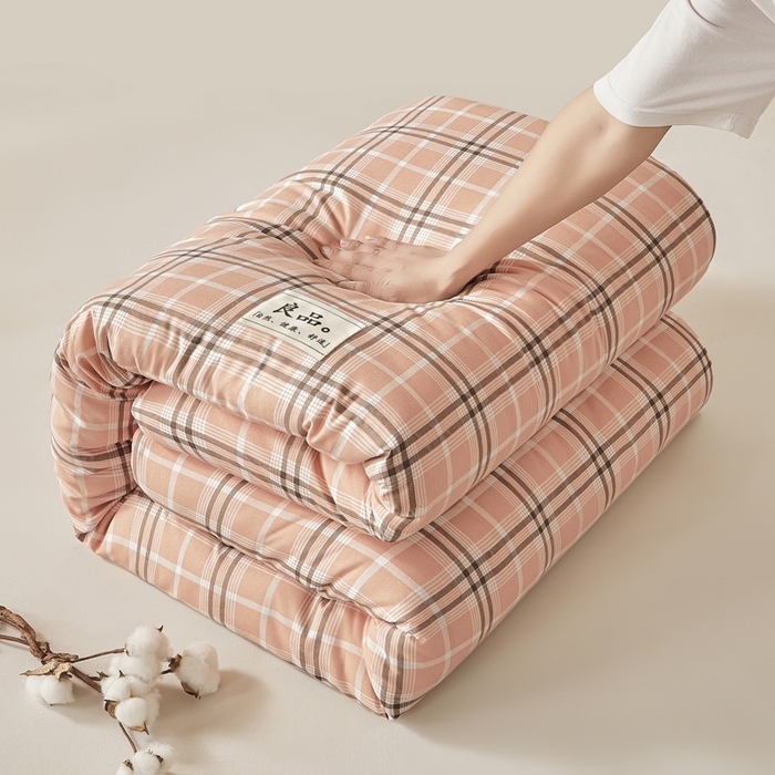 91家纺网 家纺一手货源 找家纺 思雅庭 2025新款新疆长绒棉生态棉花被子被芯 莫妮格 桔