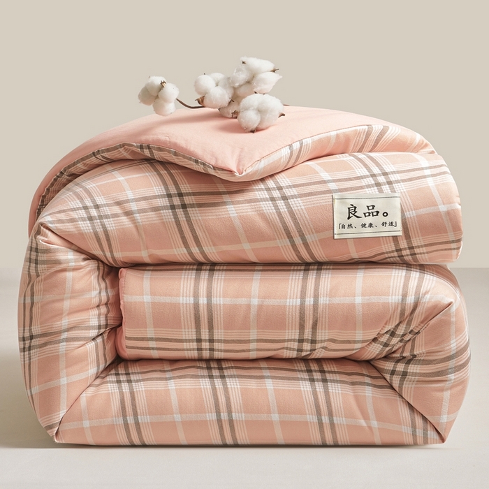 91家纺网 家纺一手货源 找家纺 思雅庭 2025新款新疆长绒棉生态棉花被子被芯 莫妮格 桔